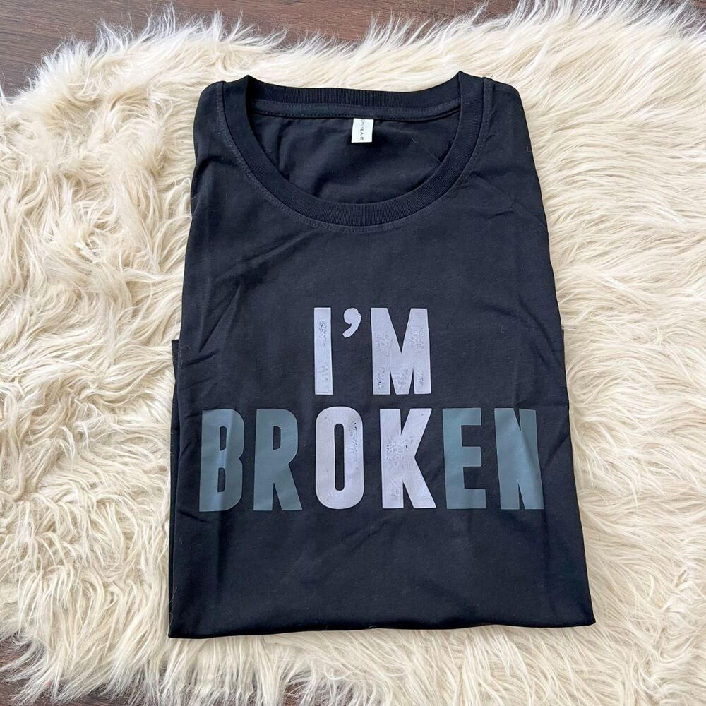 "I'm Broken" Emo Black Tank Top Size S